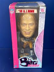 NFL BIG HEADS BOBBLE HEAD AJ HAWK GREEN BAY PACKERS
